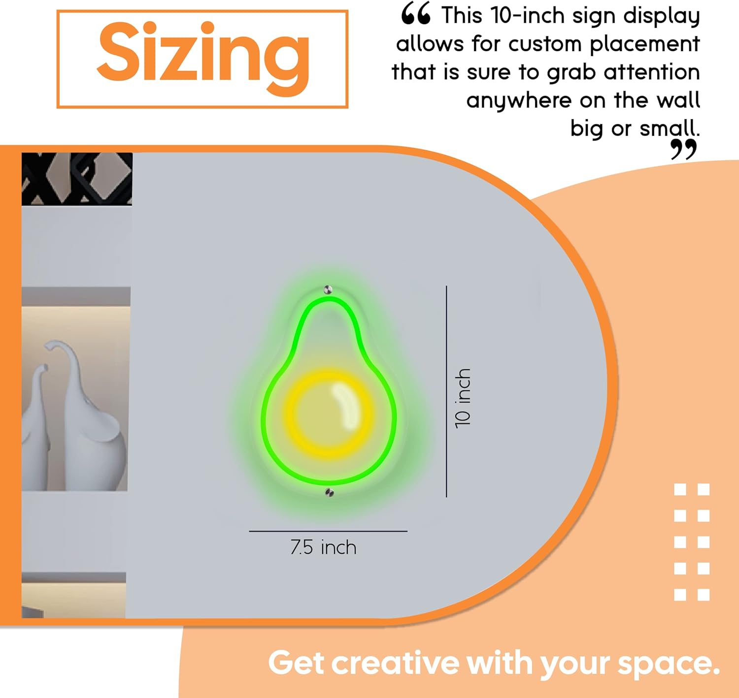 Ancient Neon Avocado Neon Sign – 10” Neon Signs for Wall Decor - LED Signs for Bedroom Decor, Bar Decor, Home Decor – Neon Light LED Sign w/ Easy Installation – Long-Lasting Cool Room Décor Pack of 2