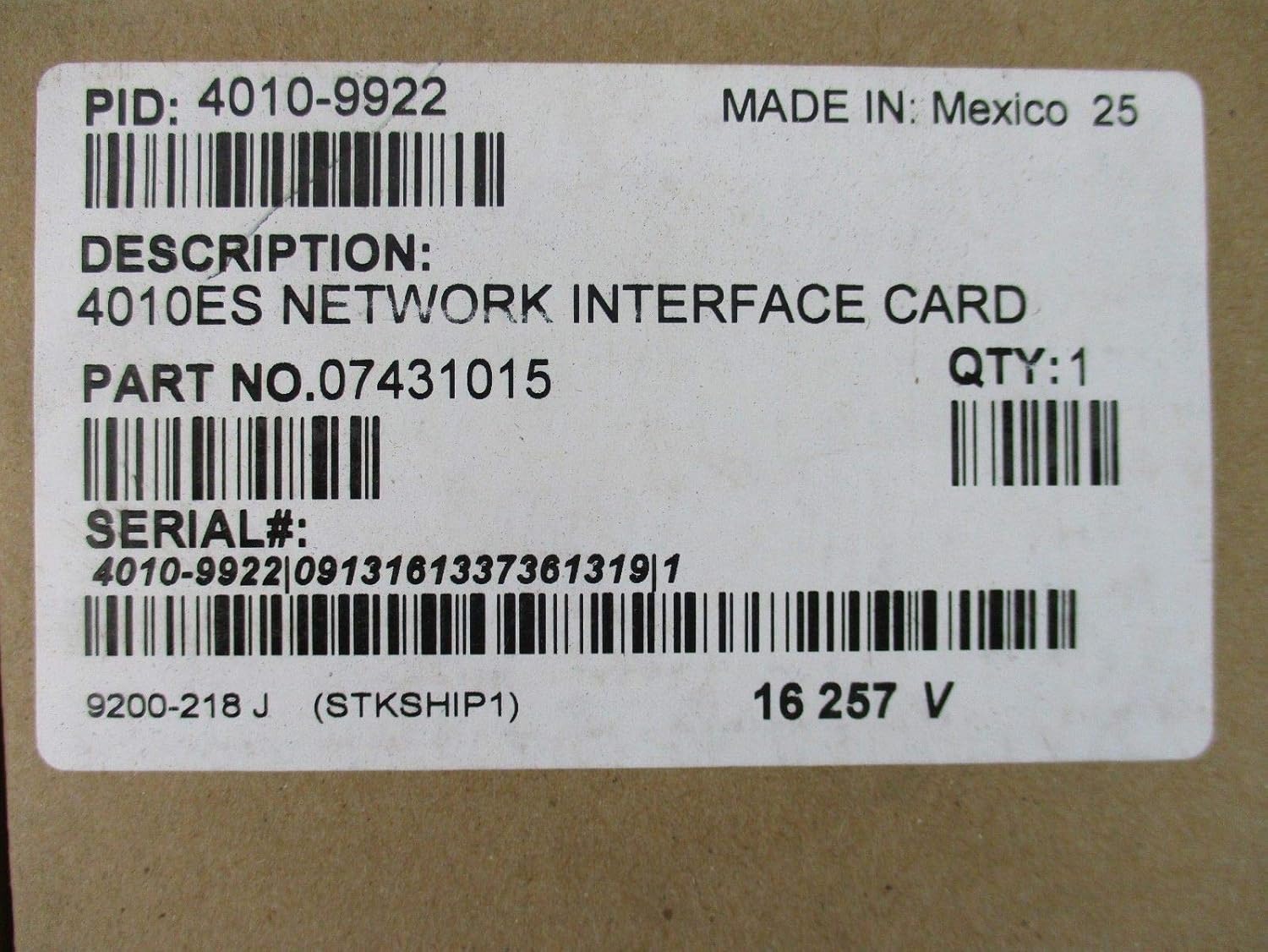 Simplex 4010-9922 - 4010ES Network Interface Card