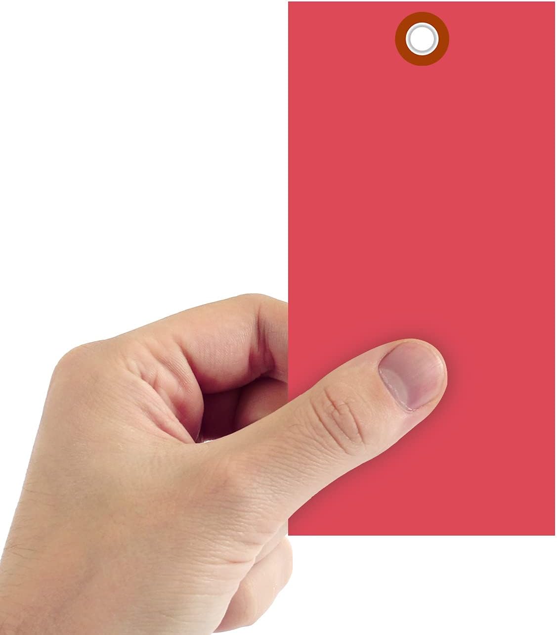 SmartSign (Pack of 1000) 6.25 x 3.125 inch “Red” Blank Tyvek Shipping Tags with Metal Eyelets, Size #8, 8 mil Thick Tyvek