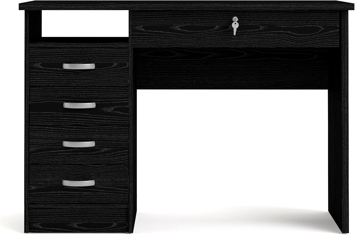 Tvilum Desk with 5 Drawers, Black Woodgrain