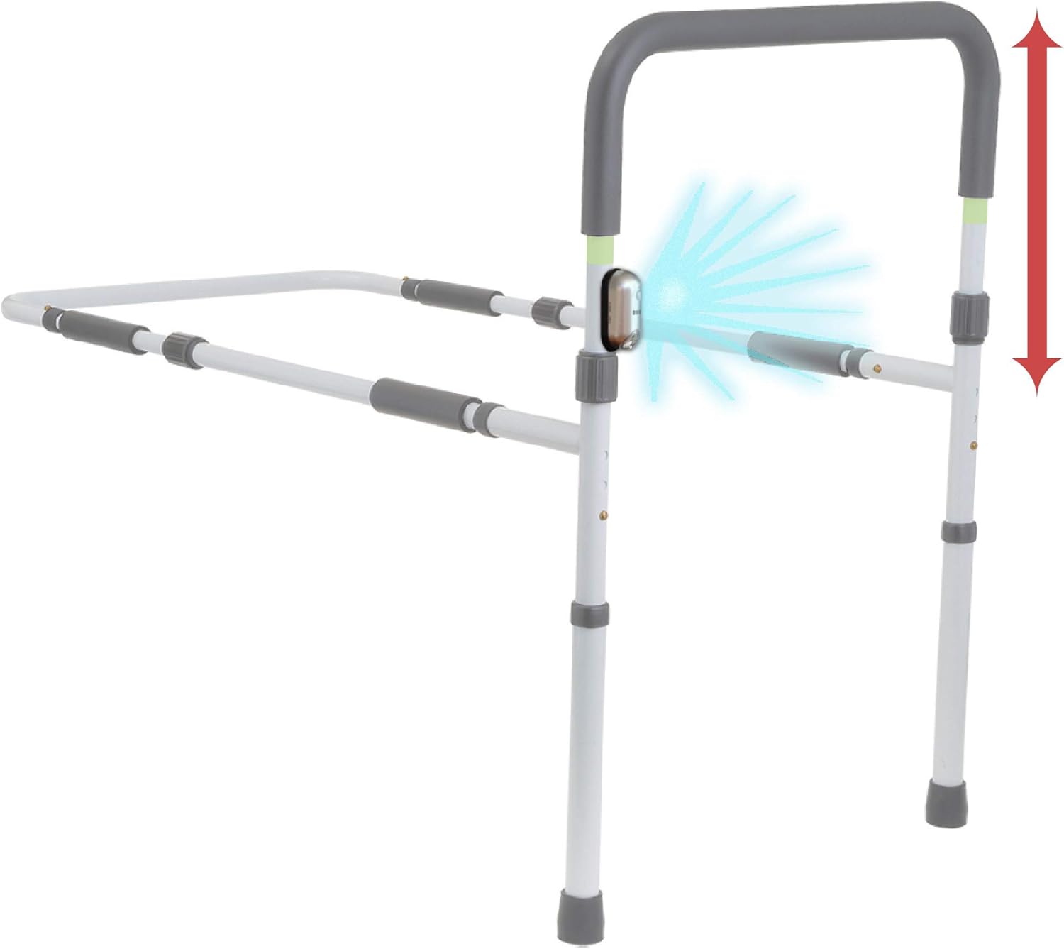 LumaRail Bed Assist Rail, Support Bar Handle. Includes LED Motion Sensor Nightlight + FREE Anchor Strap. New Model works with LOW BEDS and ADJUSTABLE HEIGHT TOP-RAIL ACCOMMODATES THICK MATTRESSES Pack of 2