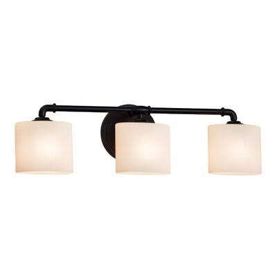 Donashia 3-Light Vanity Light Latitude Run Finish: Matte Black, Shade Color: Opal, Bulb Type: Dedicated LED