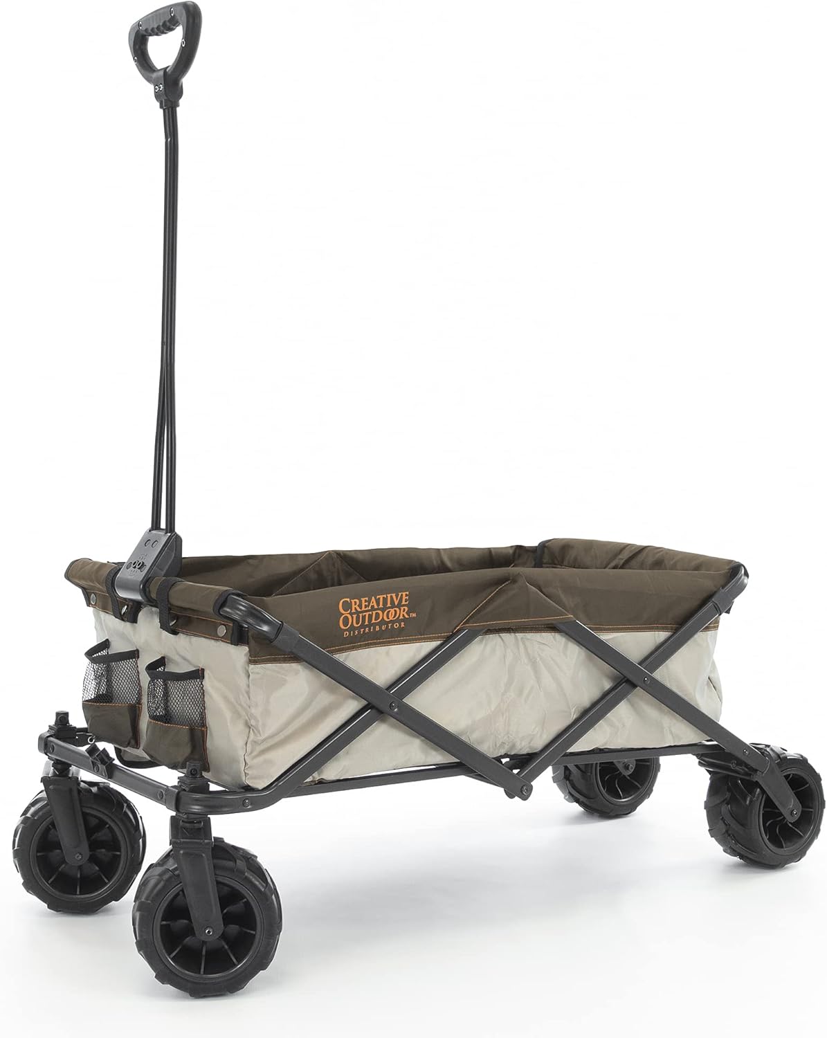 Creative Outdoor Collapsible Folding Wagon Cart for Cargo | All Terrain | Beach Park Garden Sports & Camping | Black & White Stripes