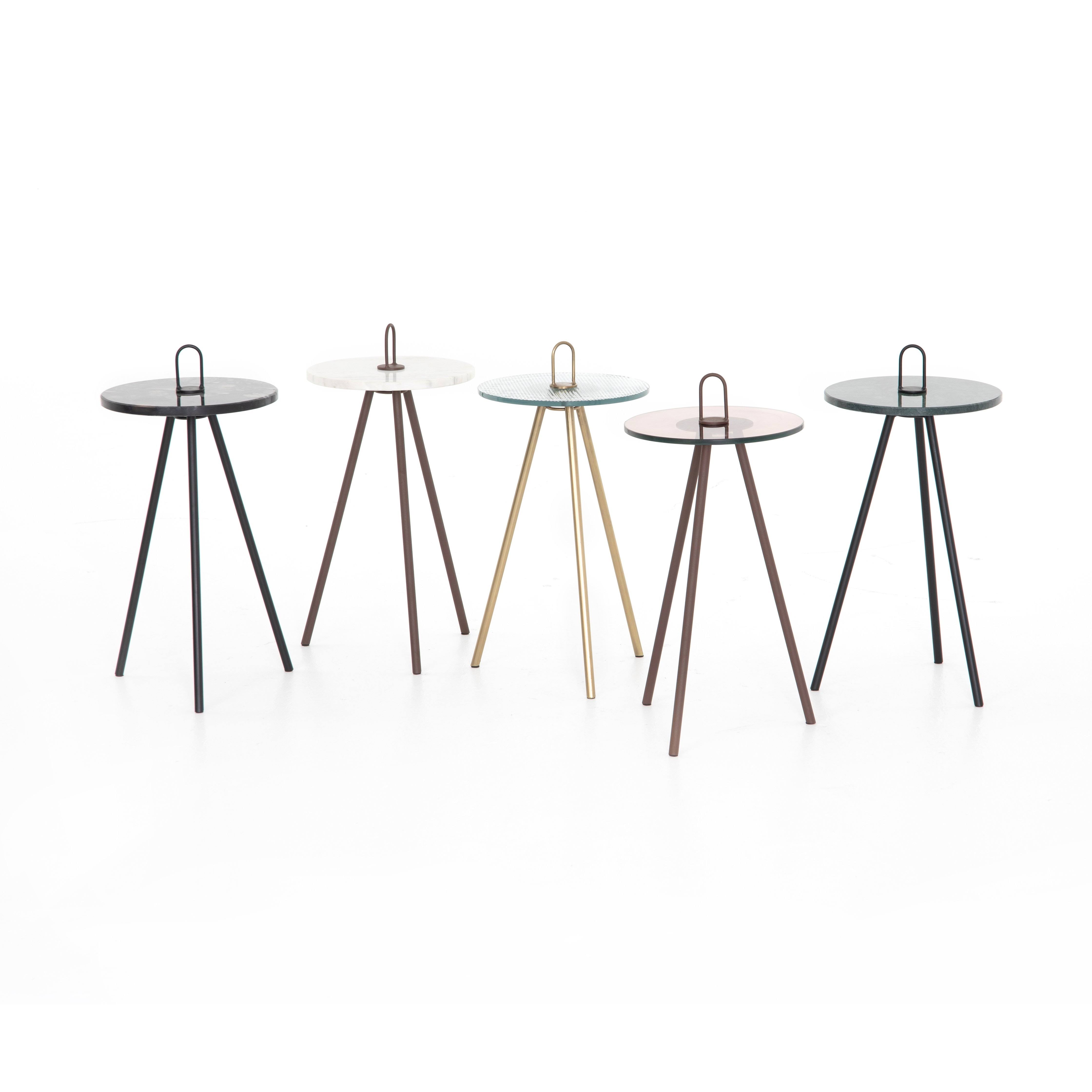 Four Hands Alva Accent Table Copper Glass