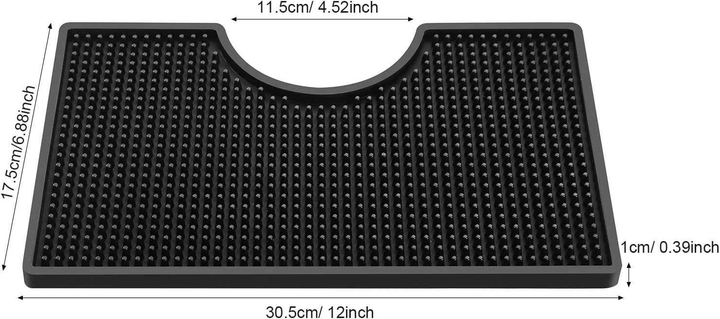 Dbgogo Non-Slip Beer Drip Tray Mat, 4.5'' Draft Beer Tower Flange Cutout Soft PVC Kegerator Surface Mount Beverage Bar Drip Tray