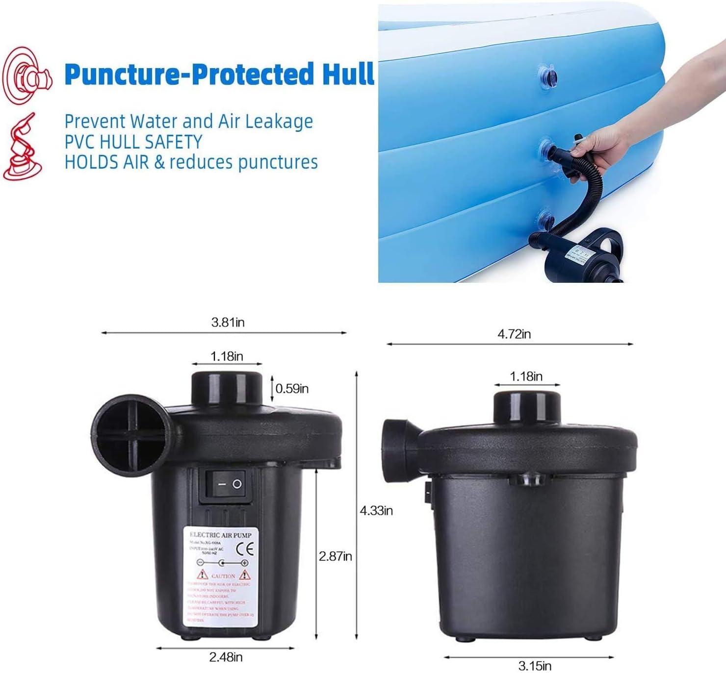 Inflatable Pool for Kids and Adults - Kiddie Pool Inflatable Swimming Pool for Kids Pools for Backyard Blow Up Pool 120