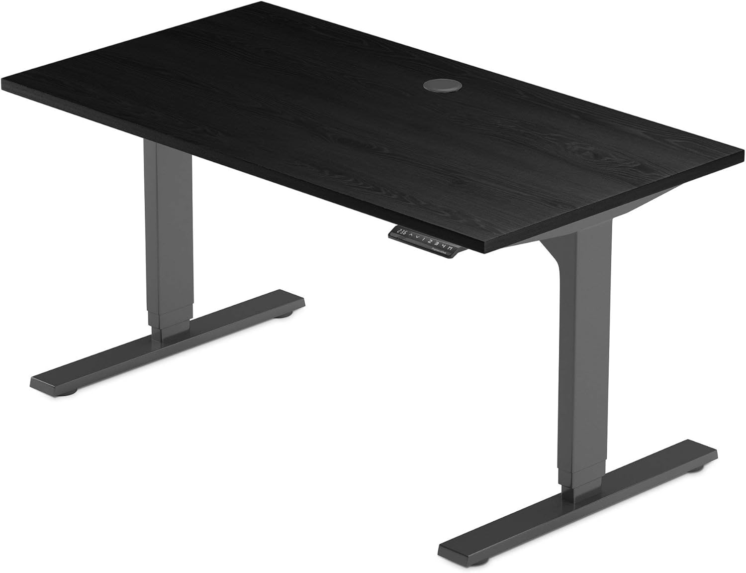 PROGRESSIVE AUTOMATIONS Desk Electric Standing Desk, Dual Motor Adjustable Height Stand up Desk 48x30 - Ebony Ash, Black Frame