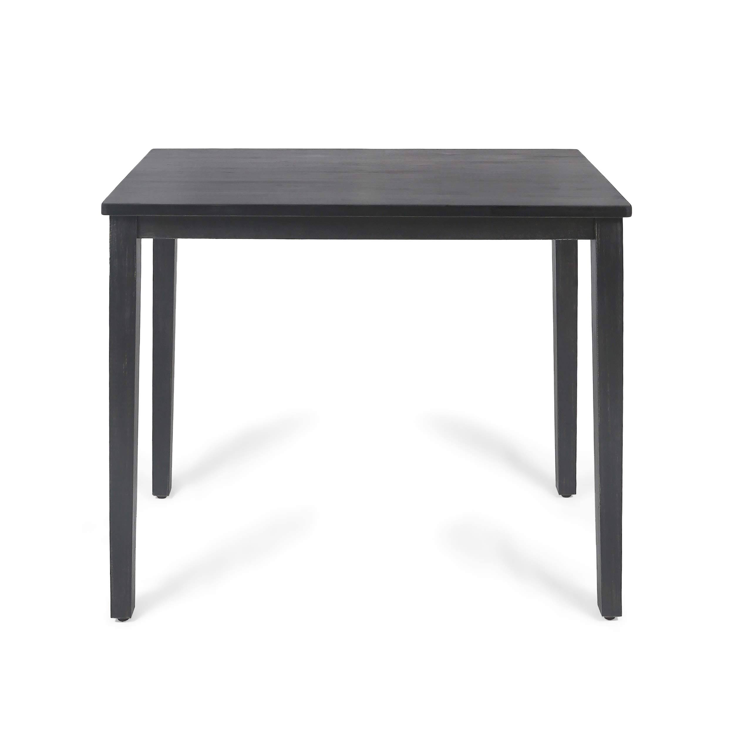 Taylo Contemporary Acacia Wood Bar Height Table, Dark Gray Finish