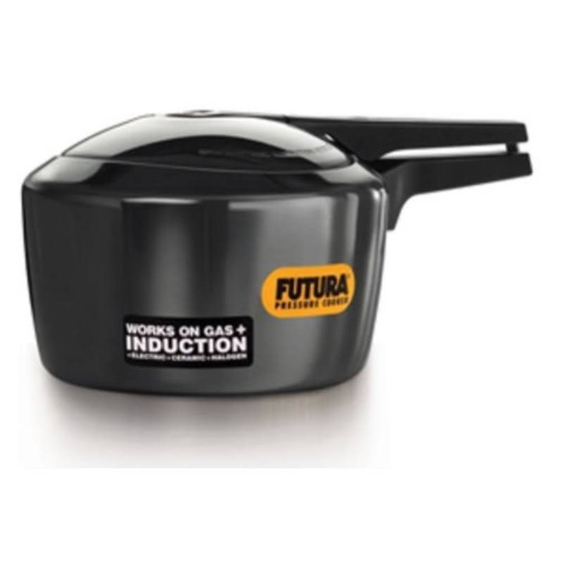 Futura Hawkins 3litre Hard Anodized Induction Compatible Pressure Cooker, Small, Black