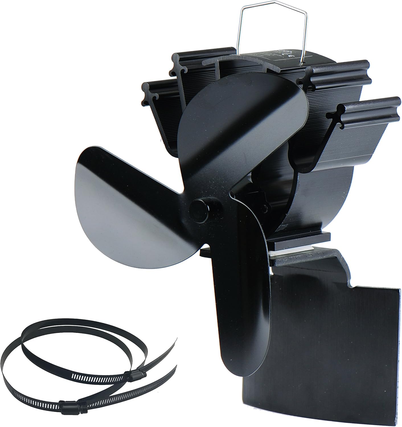 Tomersun New Designed Stove Pipe Fan for Incline Surface Fixed on The Chimney Pipe of Wood/Log Burner/Fireplace Pack of 2