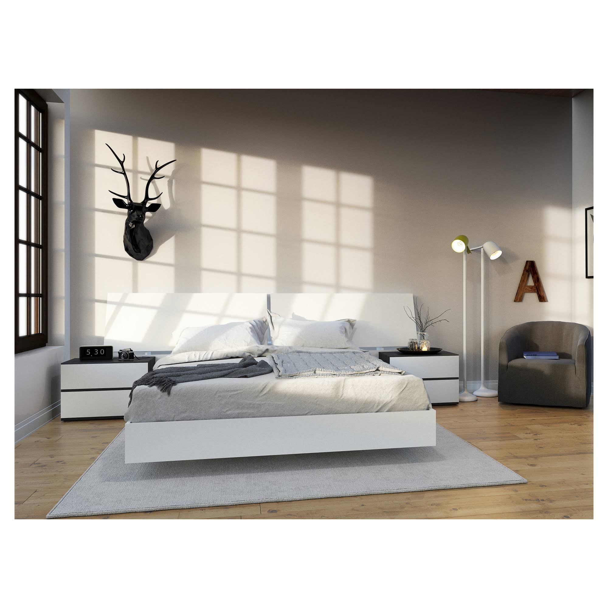 Nexera 400655 Acapella White and Ebony 4 Piece Queen Bedroom Set