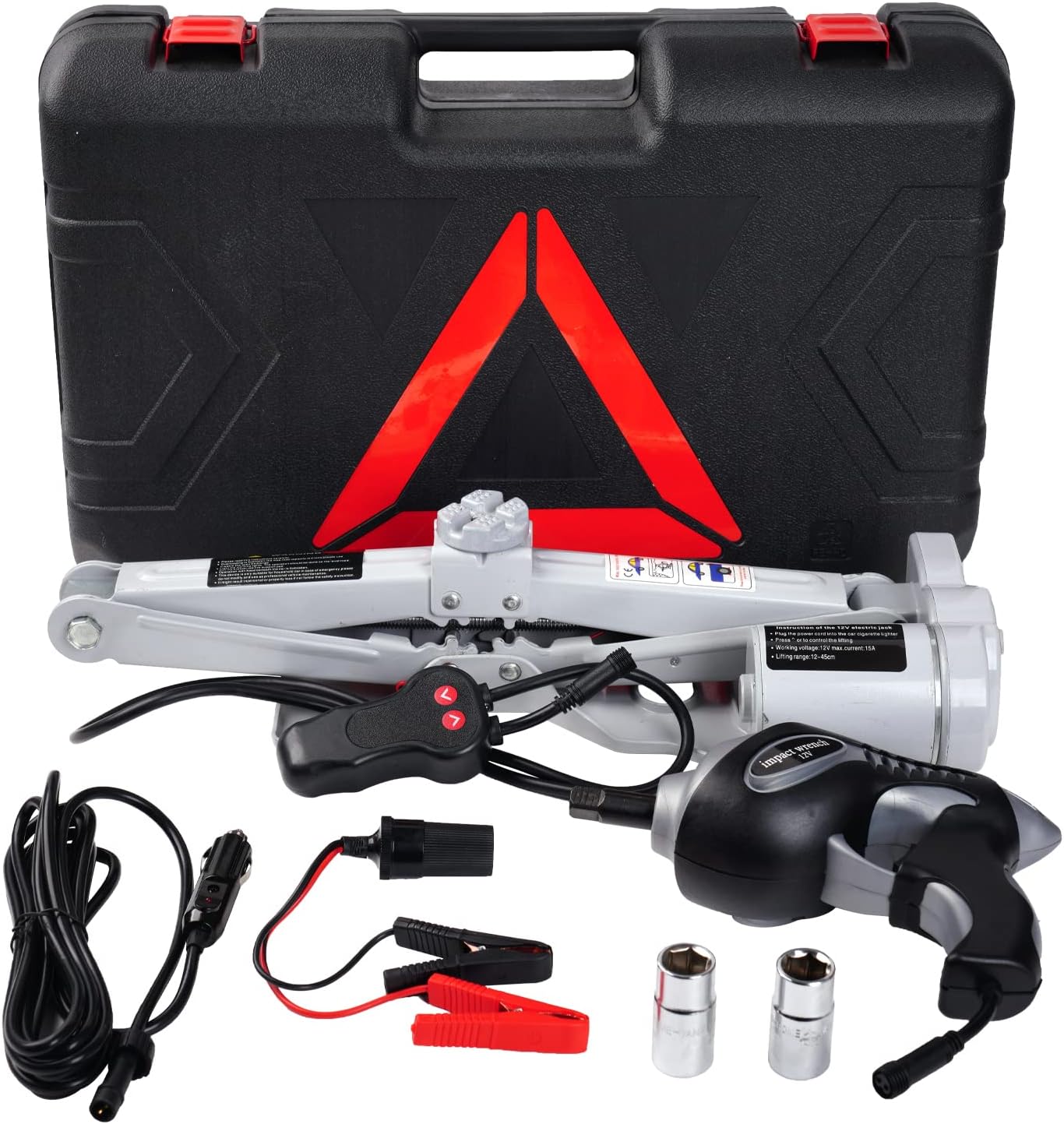 FEANISIFEI Electric Car Jack Kit 5 Ton 12V Electric Car Jack with Impact Wrench Electric Jack for Car SUV Car Emergency Repair Kit