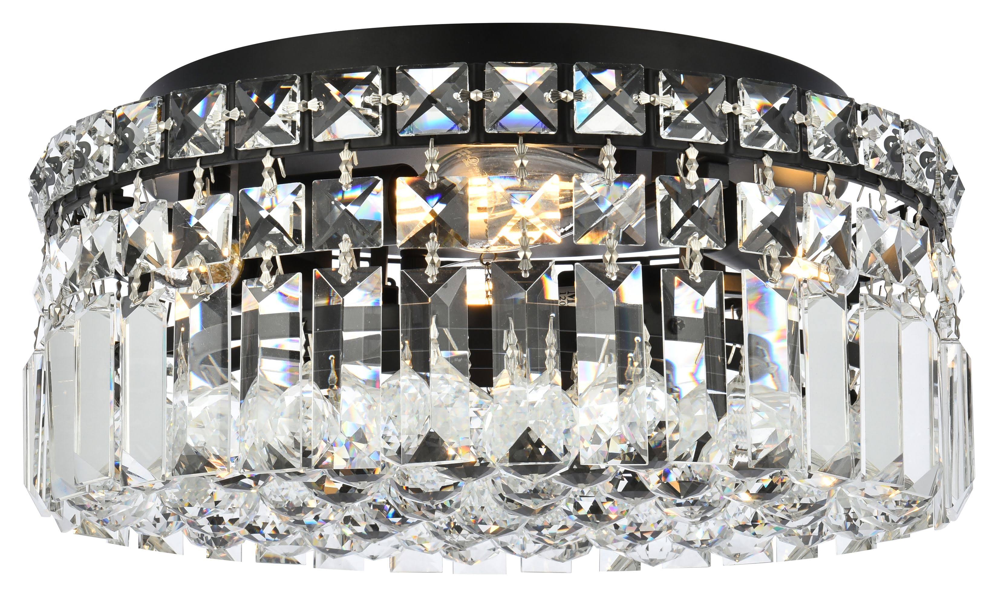 Elegant Lighting V2030F12BK-RC 12 in. Maxime Flush Mount Black