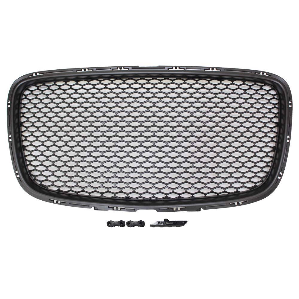 Ikon Motorsports Compatible with 15-21 Chrysler 300 Front Hood Mesh Grille Black 2015 2016 2017 2018 2019