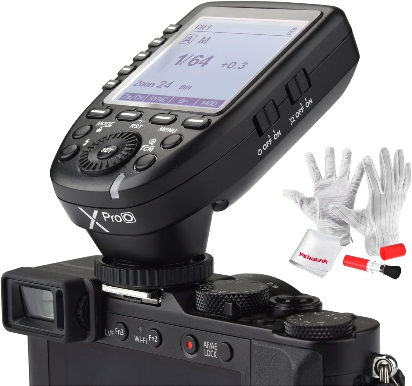 Godox Xpro-O for Olympus Panasonic TTL Wireless Flash Trigger 1/8000s HSS TTL-Convert-Manual Function Large Screen Slanted Design 5 Dedicated Group Buttons 11 Customizable Functions Pack of 2