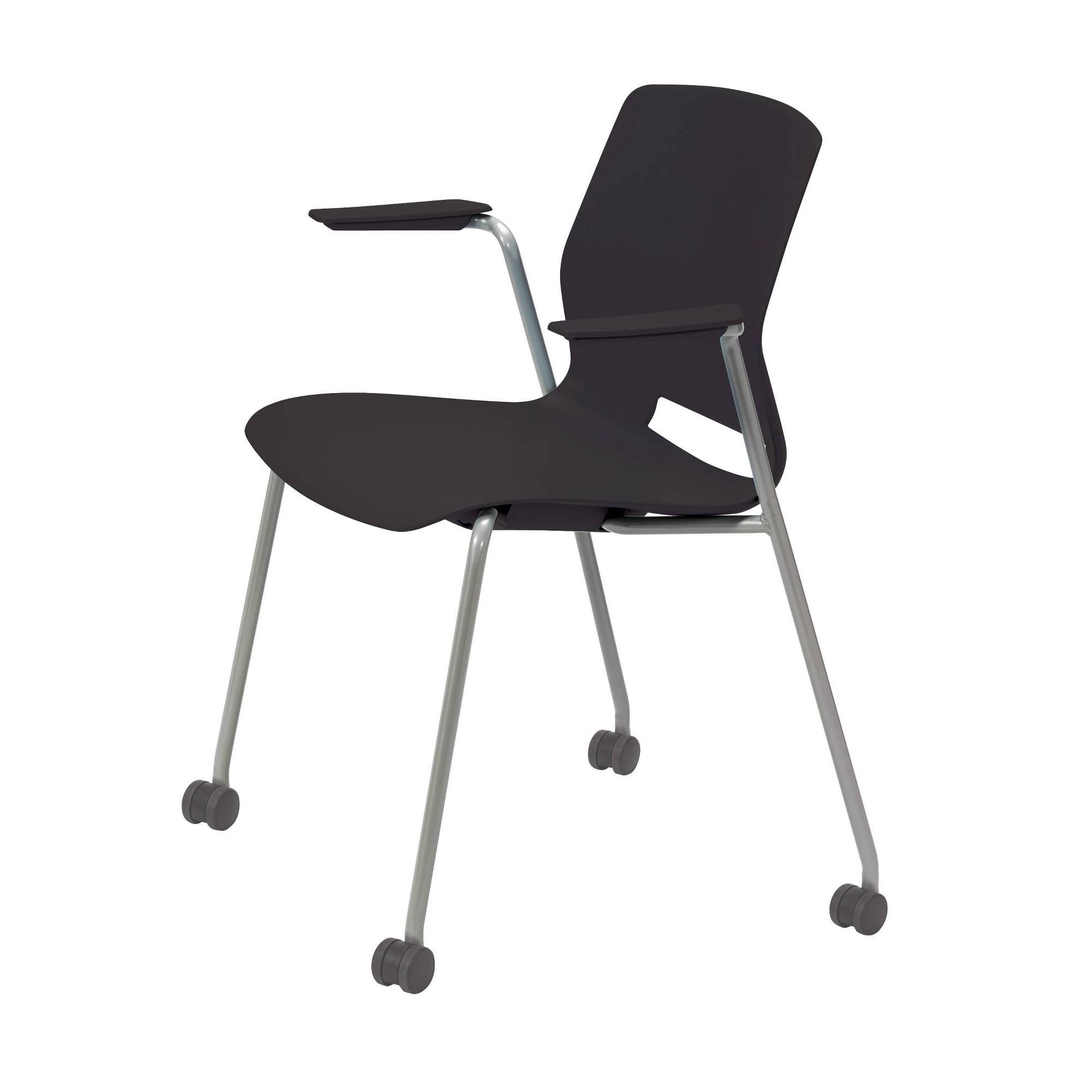 Olio Designs Lola Stacking Arm Chair with Casters, Black