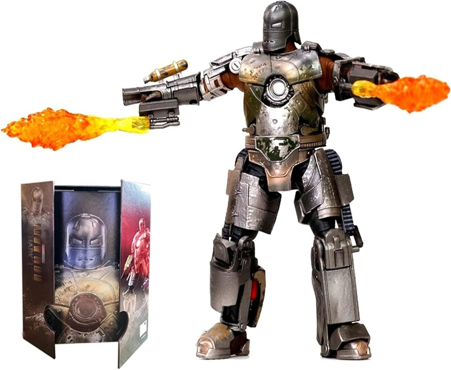 lifefocus 7 Inch Ironman Mark 3 Collectible Model Metal Texture Painting 20 Joints Movable Action Figure Pack of 2