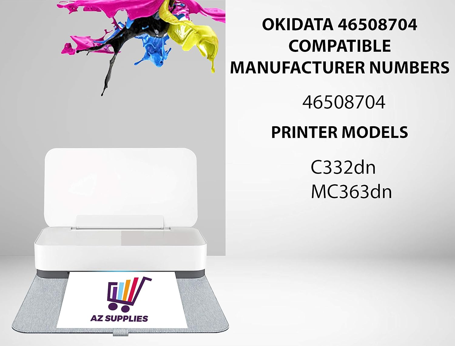 AZ Supplies Compatible Toner Cartridge Replacement for Okidata - Oki 46508704 C332dn MC363dn Black 5 Packs