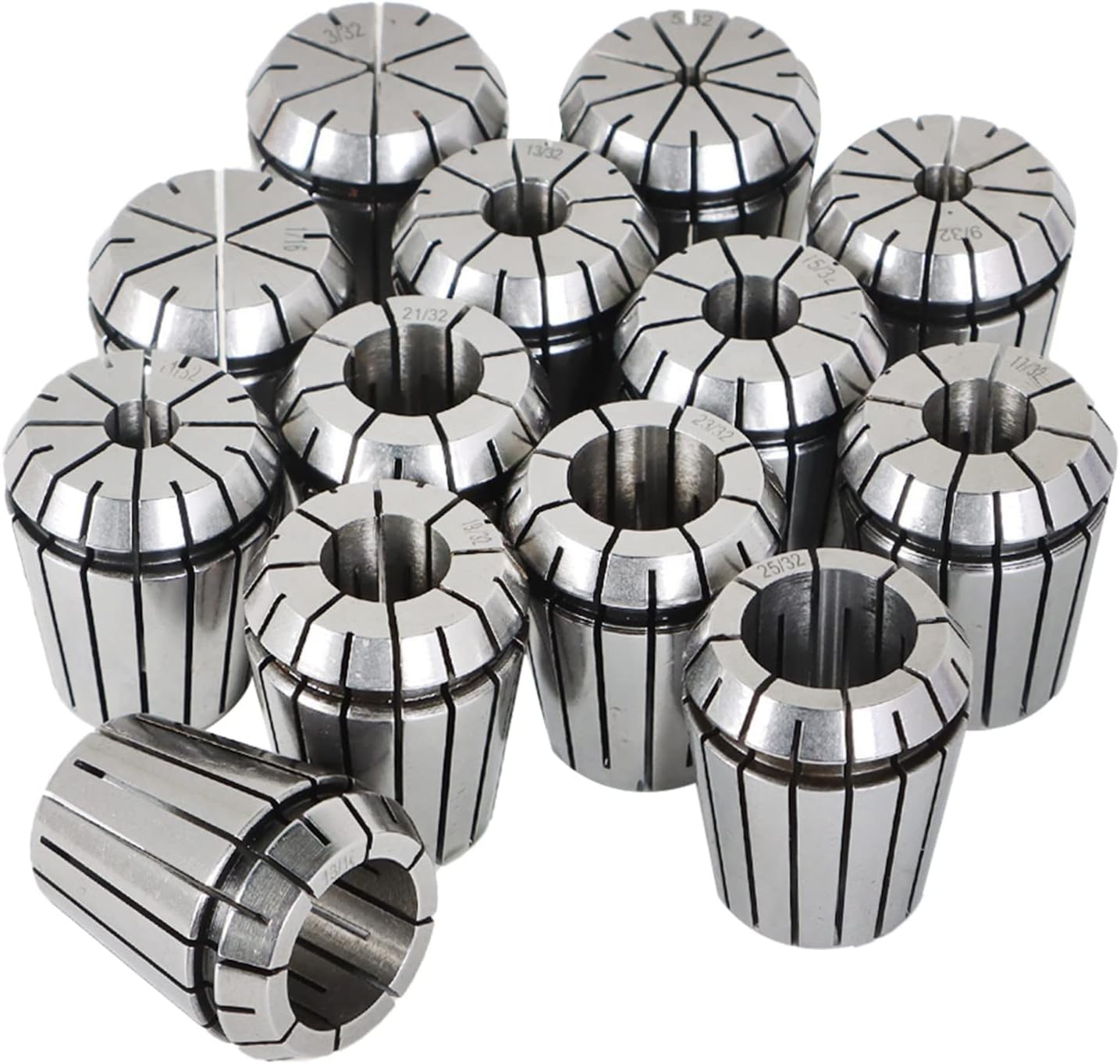 findmall ER32 Collet Set 13Pcs ER32 Collet Chuck Spring Collet Set CNC Engraving Milling Lathe Chuck Tool 1/16-13/16 Inch Fit for CNC Engraving Machine and Milling Lathe Tool
