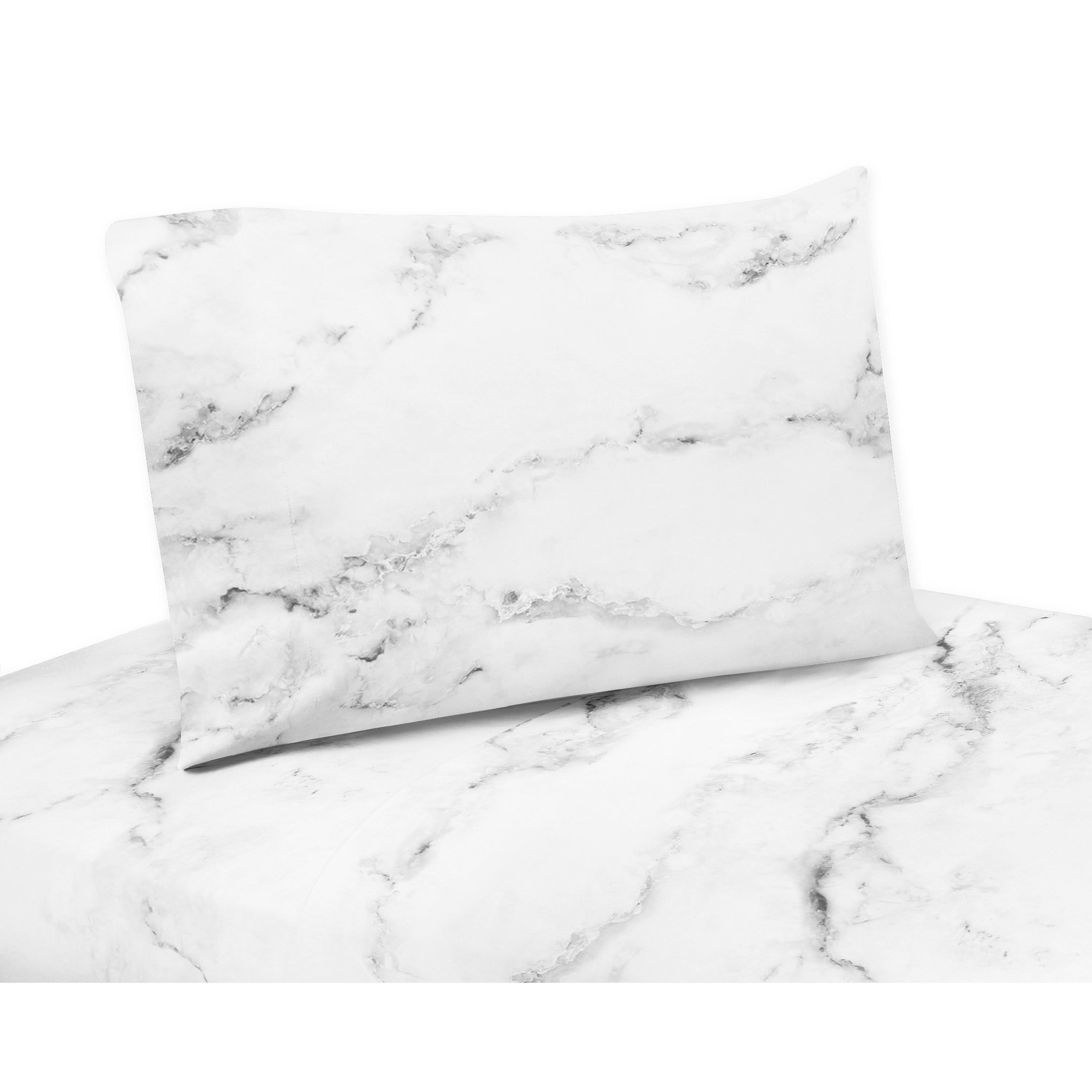 Sweet Jojo Designs Marble Pattern Sheet Set, Black/White, Twin