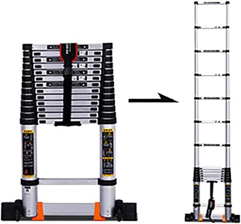 WGGGF Portable Aluminum Telescopic Extension Ladder with Non-Slip Step Ladders 2.3m/3.5m/4.7m/5.9m for Climb Home Builders Attic Loft Work Place (Size : 3.5m/11.5ft)