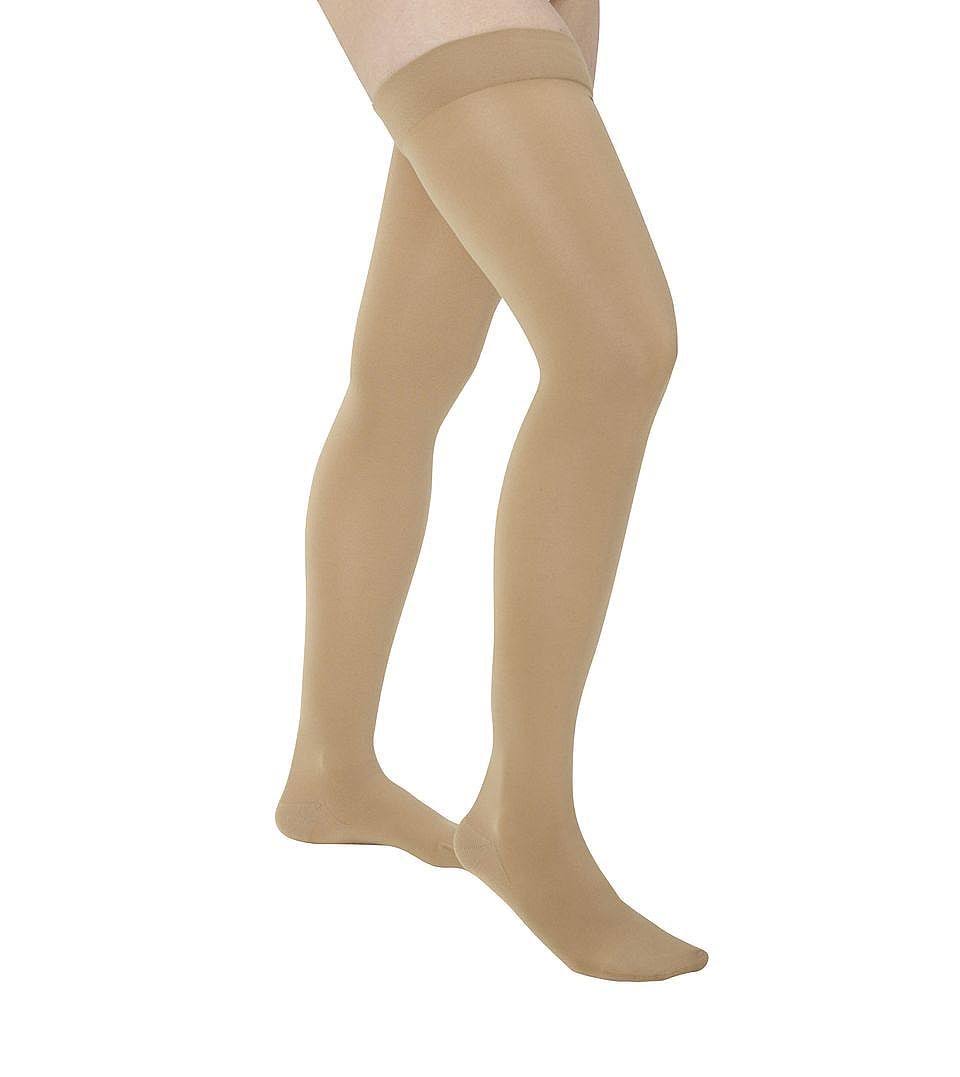 Mediven Comfort 15-20 mmHg Open Toe Thigh High w/ Lace Silicone Top Band IV / Petite / Ebony