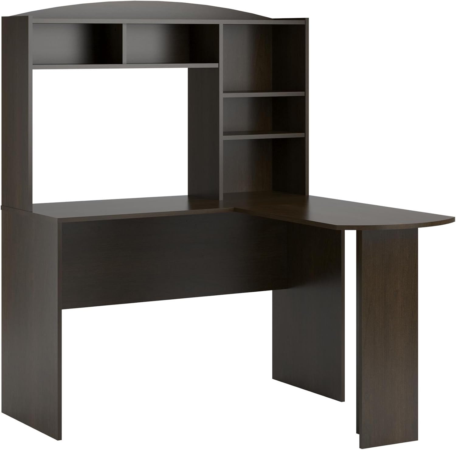 Ameriwood Home Dakota Space Saving L Desk with Hutch, Dark Russet Cherry