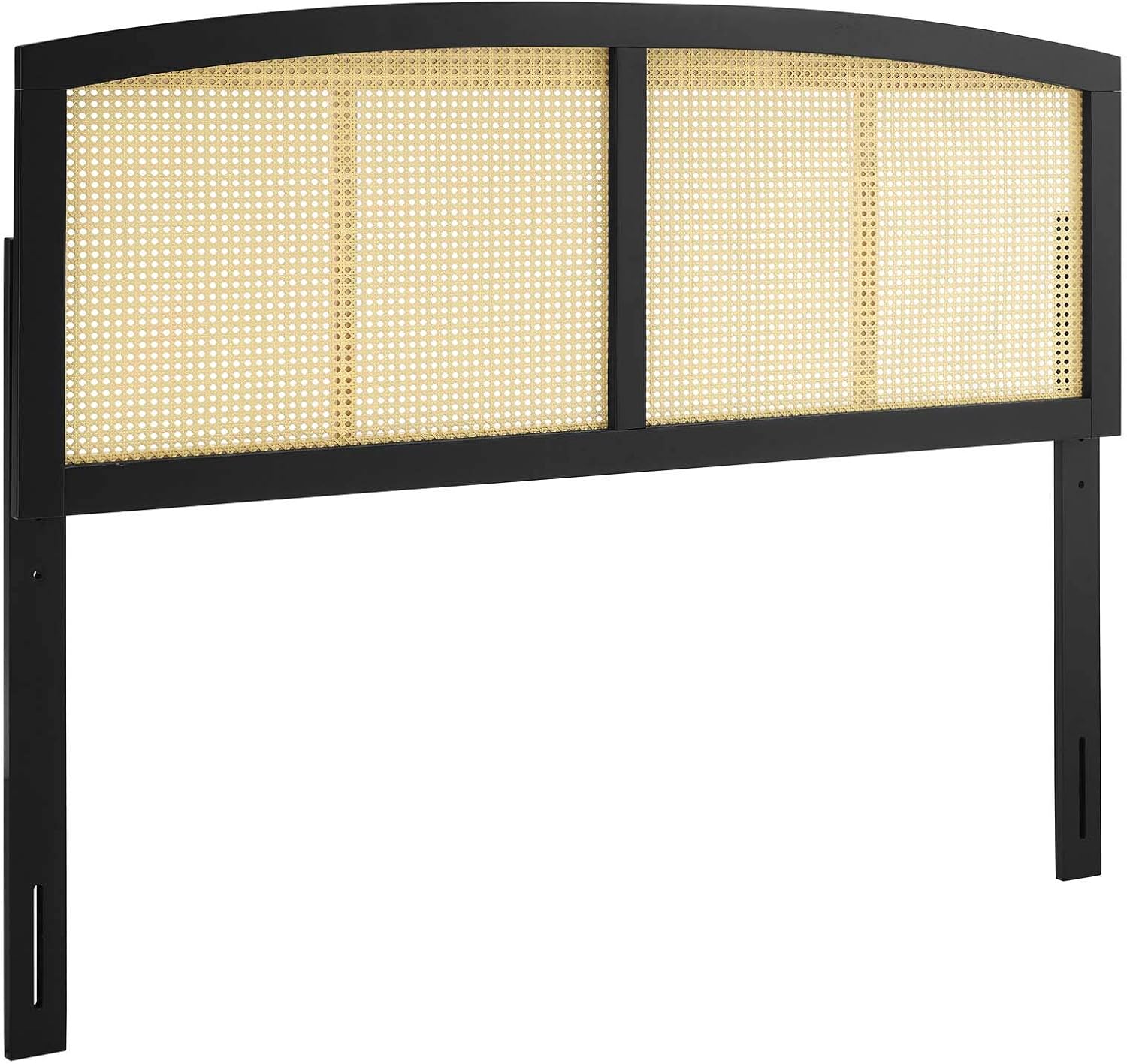 Modway Halcyon Cane Woven Rattan King Headboard in Black