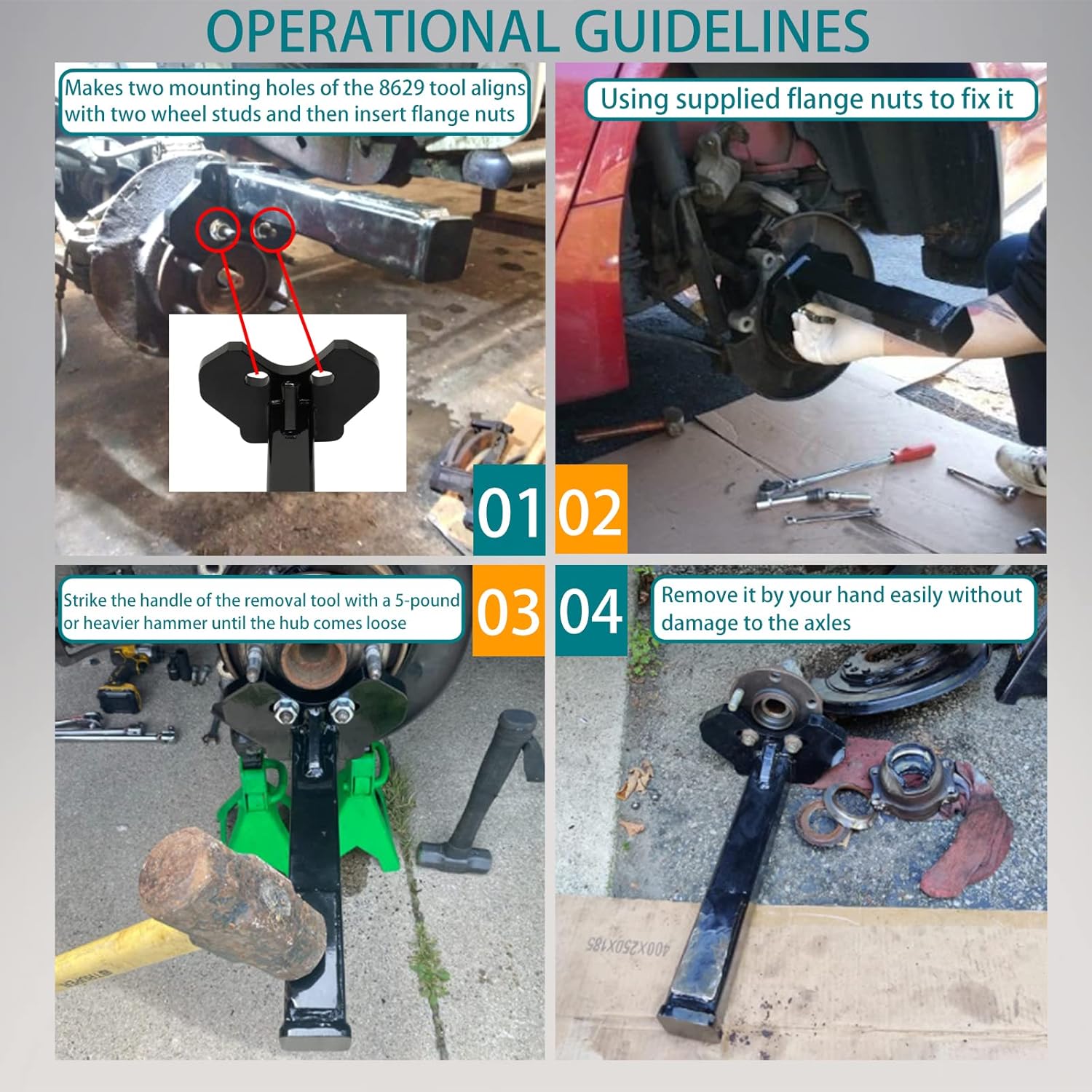 HQPASFY Wheel Hub Removal Tool 8629 Replace for ATD Tools ATD8629 Compatible with All Axle Bolt Hubs (5, 6 and 8 Lug Hubs)