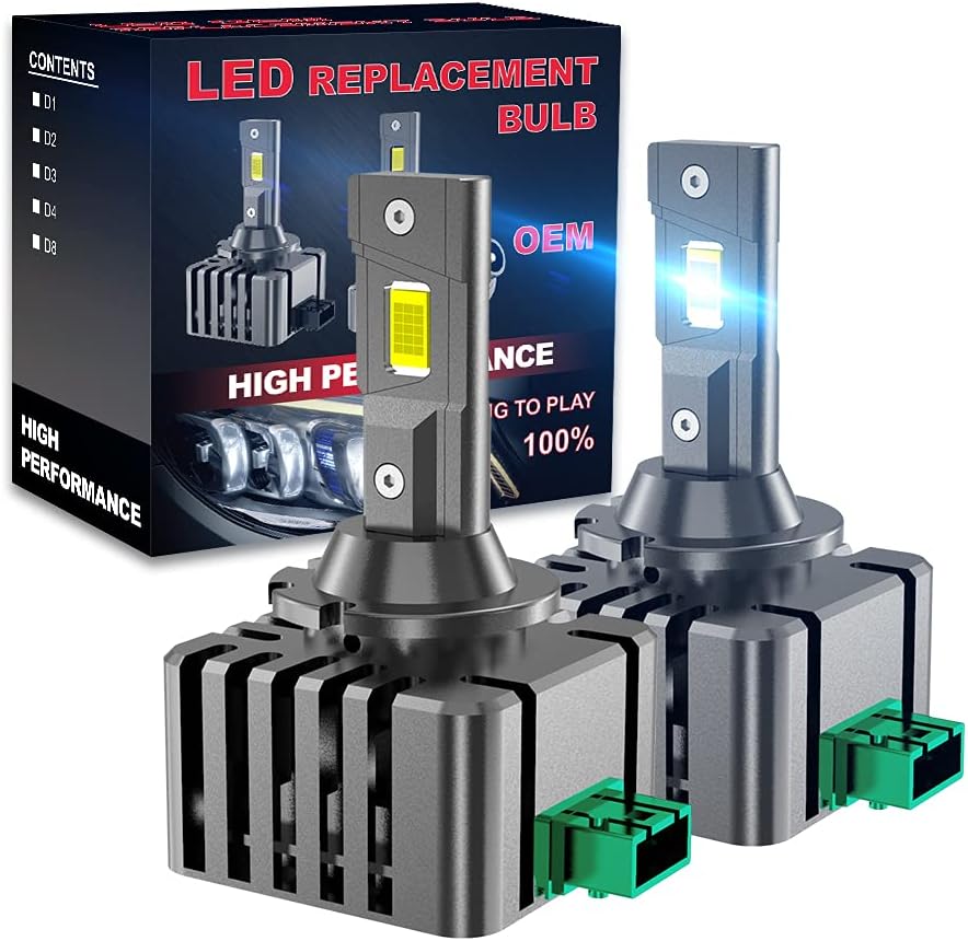 Sredif D5 Led Headlight Bulbs - 45W 4000LM 6500K White - Plug and Play - Pack of 2