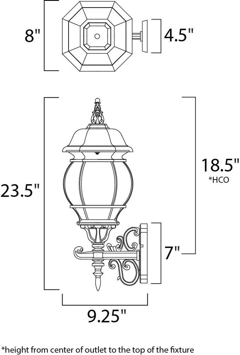 Maxim Lighting 1033BK Crown Hill Outdoor Wall Light, Black