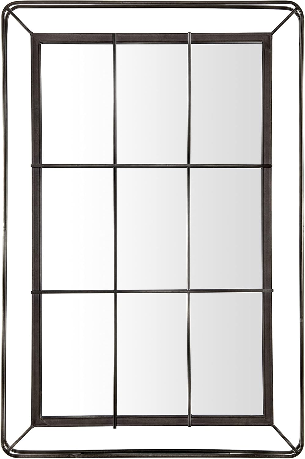 FirsTime & Co. Black Drexel Windowpane Mirror, Metal, 25.25 x 2.25 x 37.25 inches