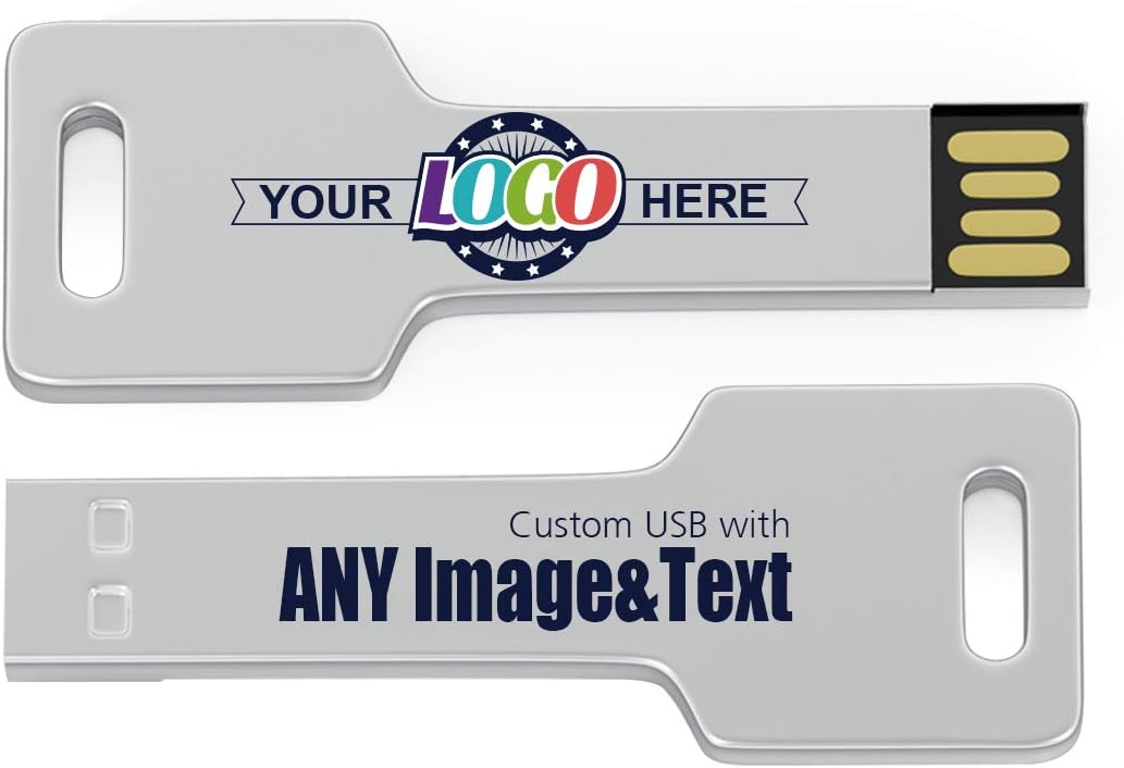 MEINAMI Customized Key Shape USB Flash Drive Thumb Drive Personalized Metal Memory Stick 128MB 25 Pack