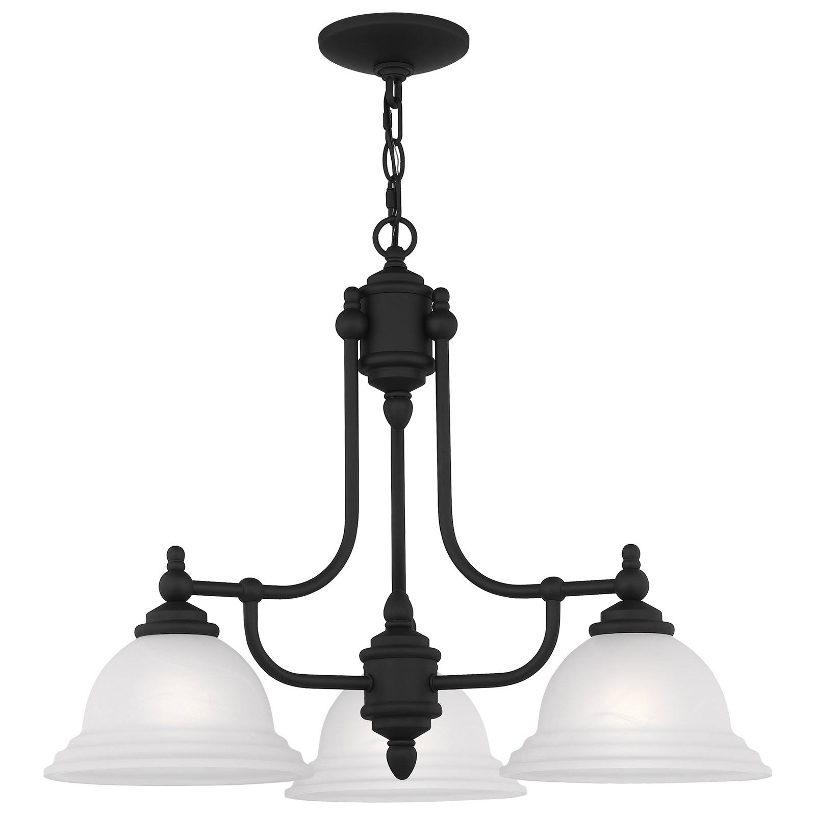 Livex Lighting 4253-04 North Port 3 Light Black Chandelier