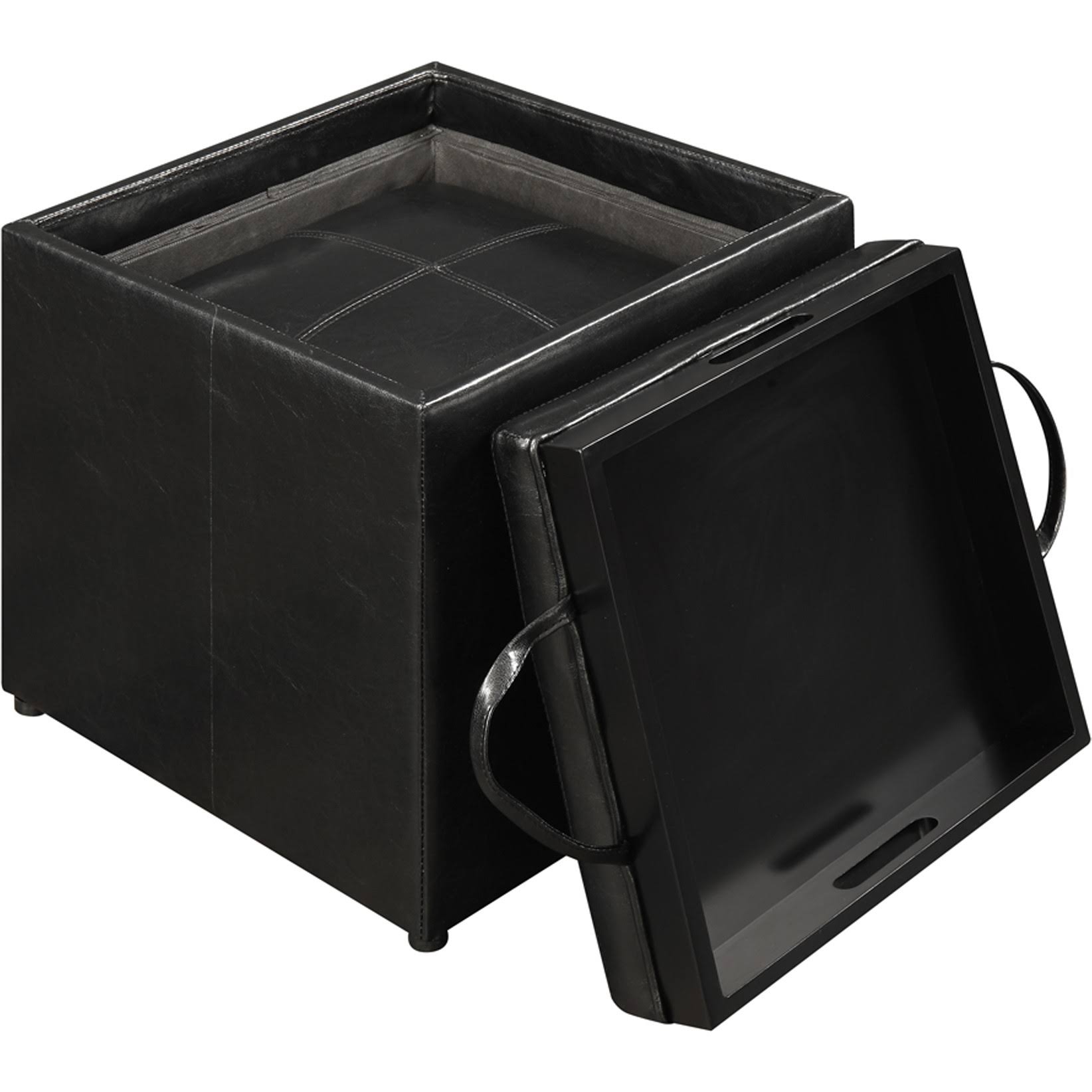 3 Piece Designs4Comfort Storage Ottoman Black - Convenience Concepts