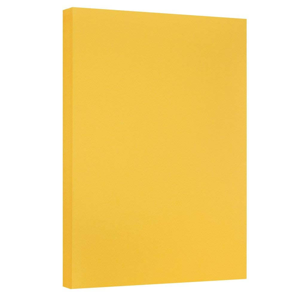 Jam Paper Vellum Bristol Tabloid Cardstock, 11 x 17, 67lb Goldenrod, 50 Sheets/Pack, Yellow