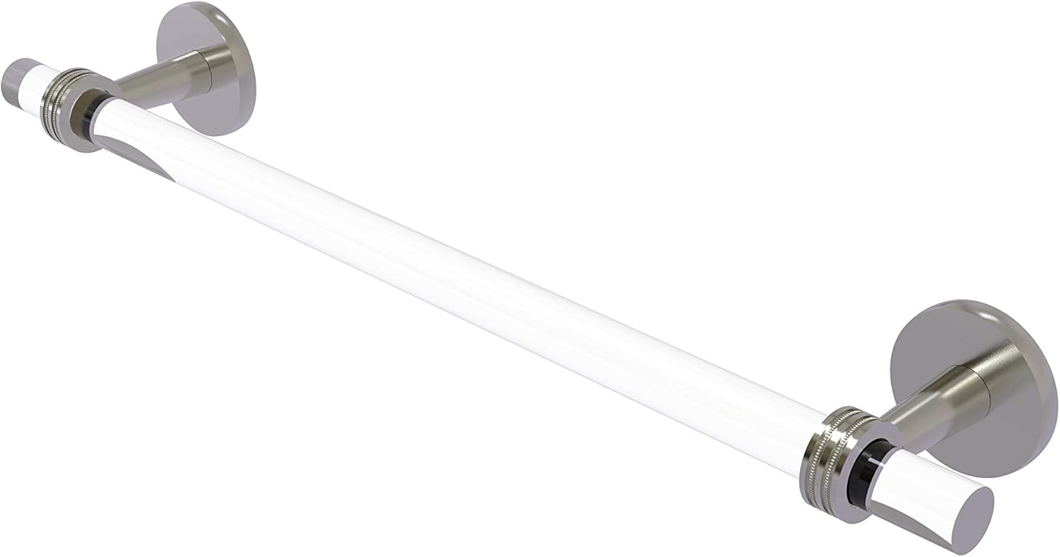 Allied Brass CV-41D-30 Clearview Collection 30 Inch Dotted Accents Towel Bar, Satin Nickel