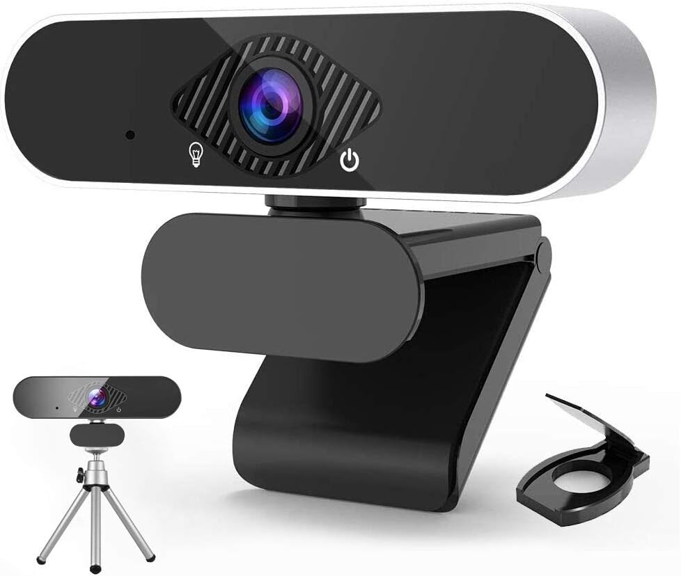 AutoFocus 1080p Webcam with Microphone, XUSHIDZ FHD USB Web Camera No fisheye Wide-Angle for Desktop Laptop Computer, Plug and Play,Compatible Skype Zoom YouTube Windows/Mac OS,for Live Streaming