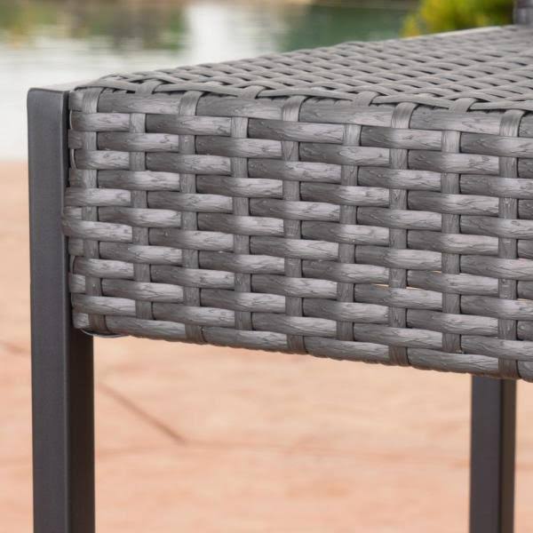 Noble House Taliyah Black Wicker Outdoor Bar Stool (4-Pack)