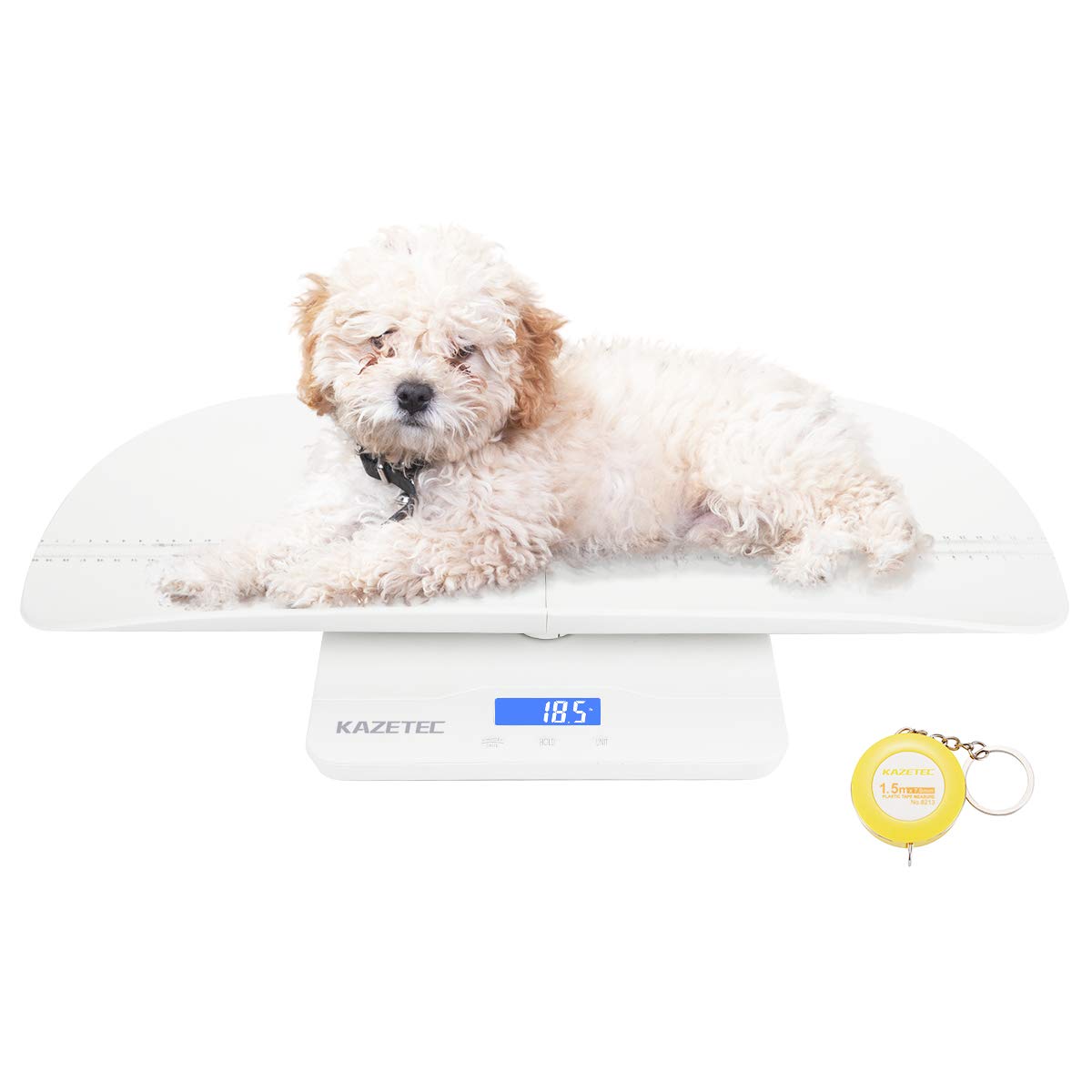 Pet Scale, Multi-Function Baby Scale, Digital Toddler Scale with Hold Function, Infant Scale Measure Adult/Puppy/Cat/Dog Weight(Max:220lb) and Height(Max:60cm) Accurately, Precision at ± 10g, KG/LB/OZ Pack of 2