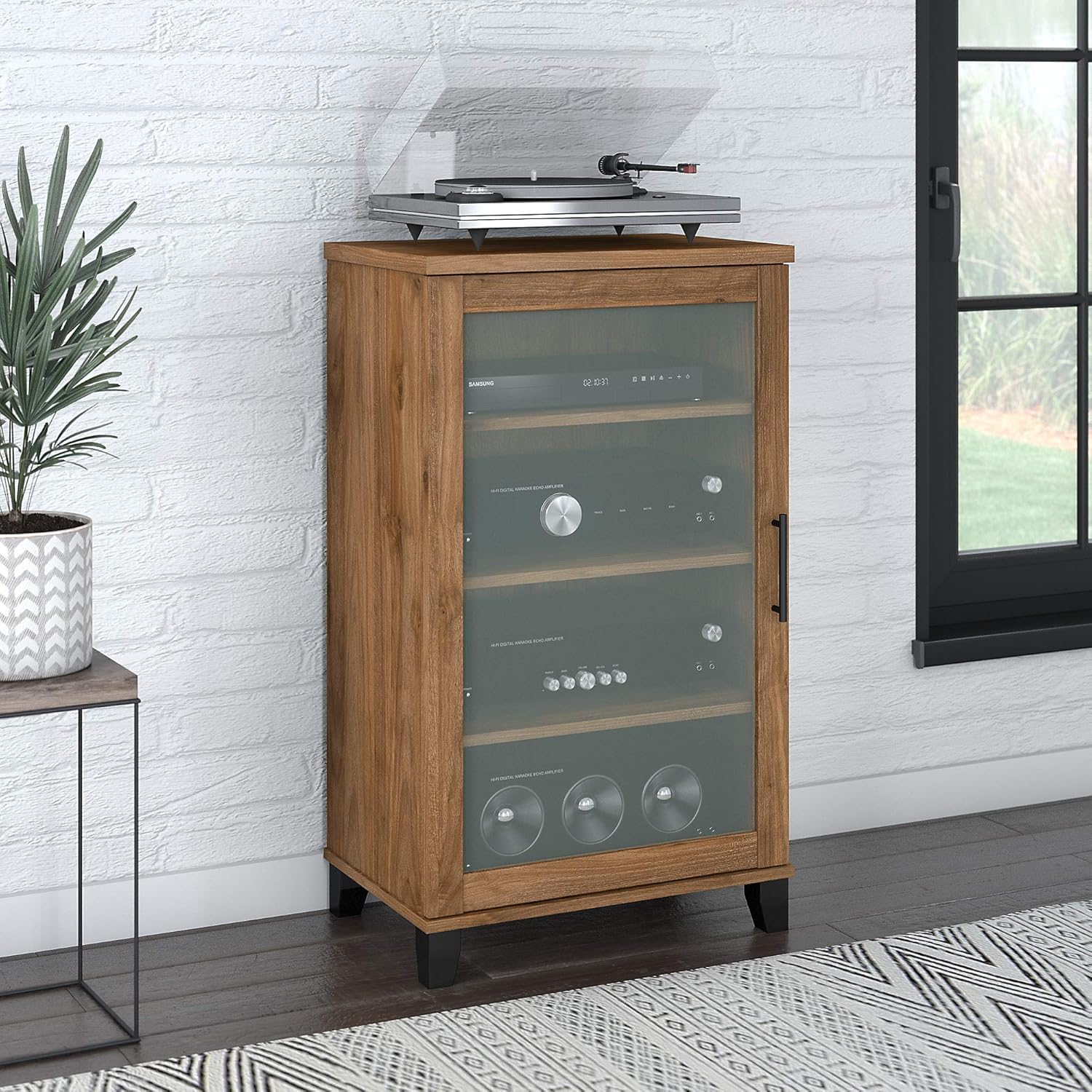 Bush Furniture Somerset Media Accent Cabinet, Fresh Walnut