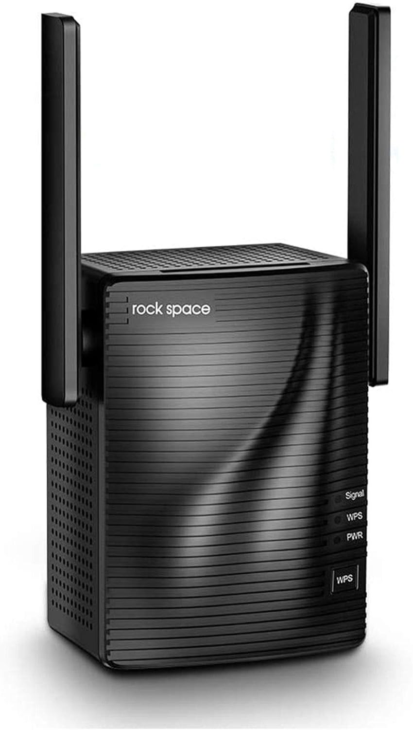 rockspace WiFi Extender - 1.2 Gigabit Wireless Signal Booster up to 2640sq.ft - 5 GHz/2.4 GHz Dual Band Amplifier with Ethernet Port, Wireless Internet Repeater Gigabit Wired Mode in 8 Second Setup Pack of 2