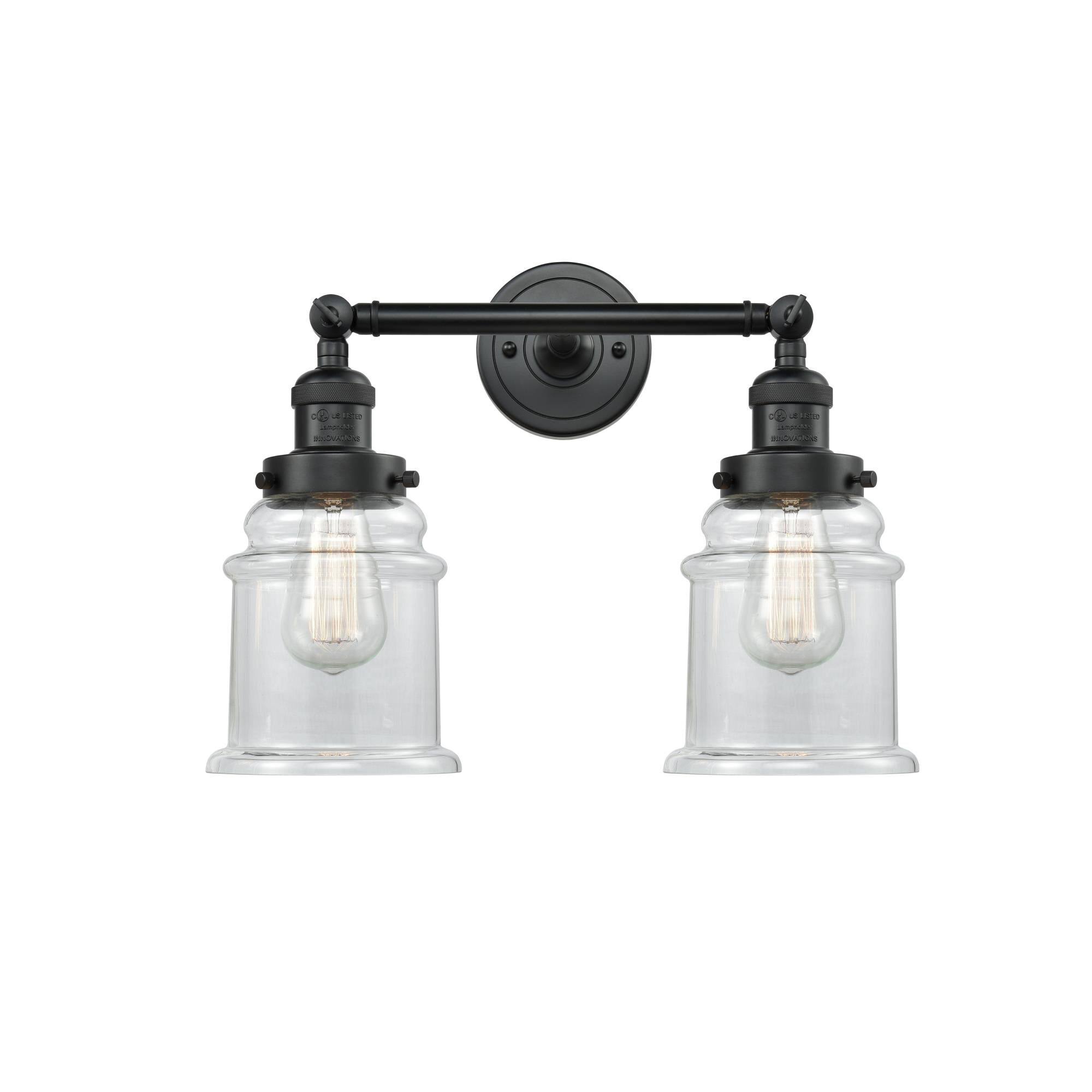 Innovations Lighting Canton 2 Light Bath Vanity Light 208 BK G182 (Black)