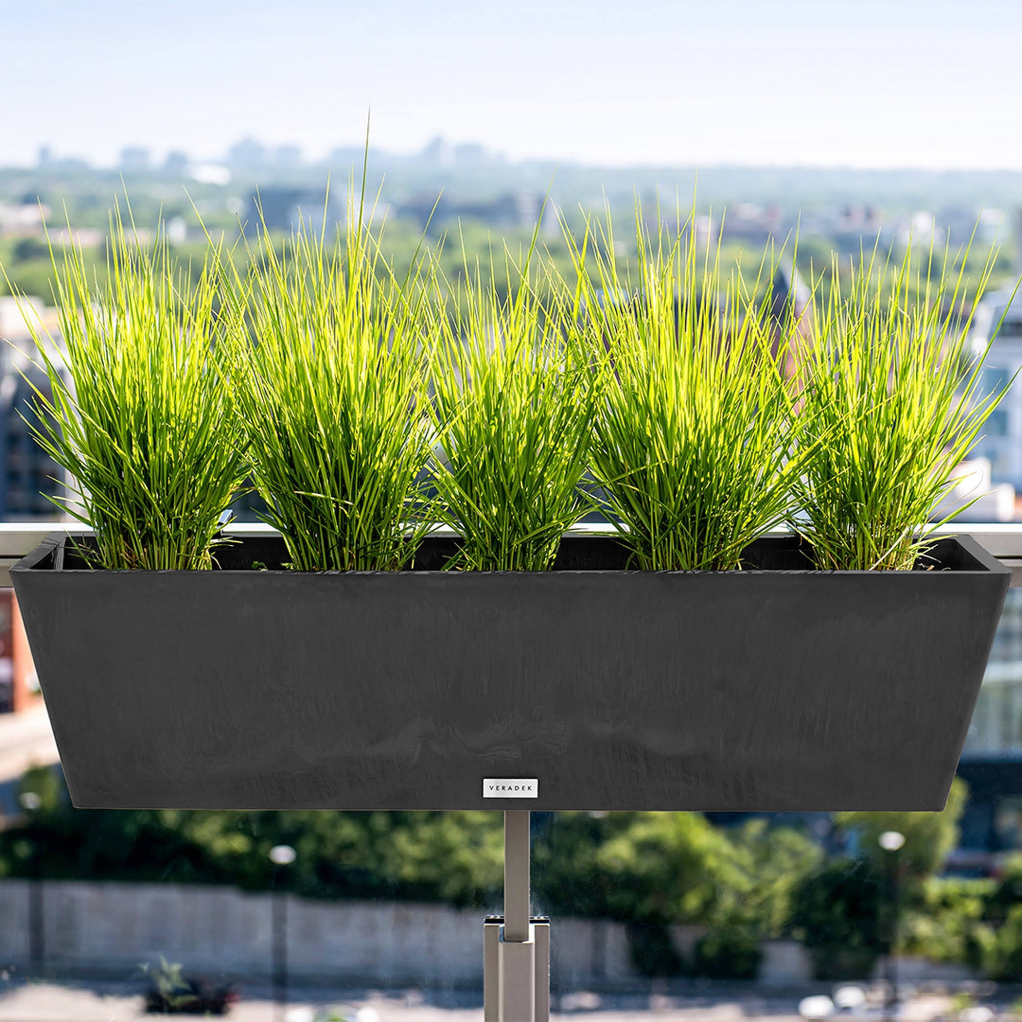 Veradek 36 in. x 10 in. Black Plastic Window Box