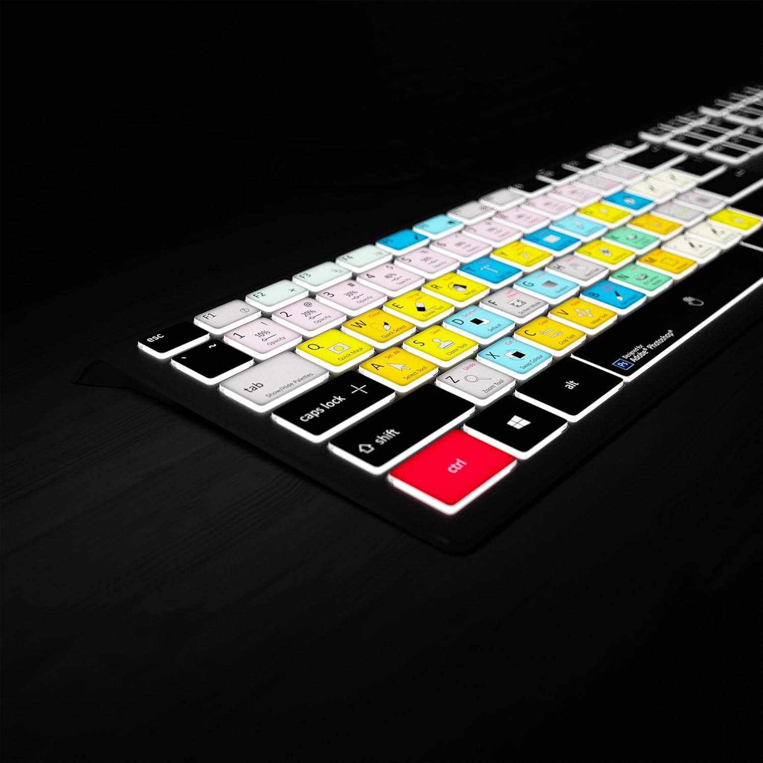 Photoshop Keyboard - Shortcut Backlit Shortcut Keyboard for Windows PC