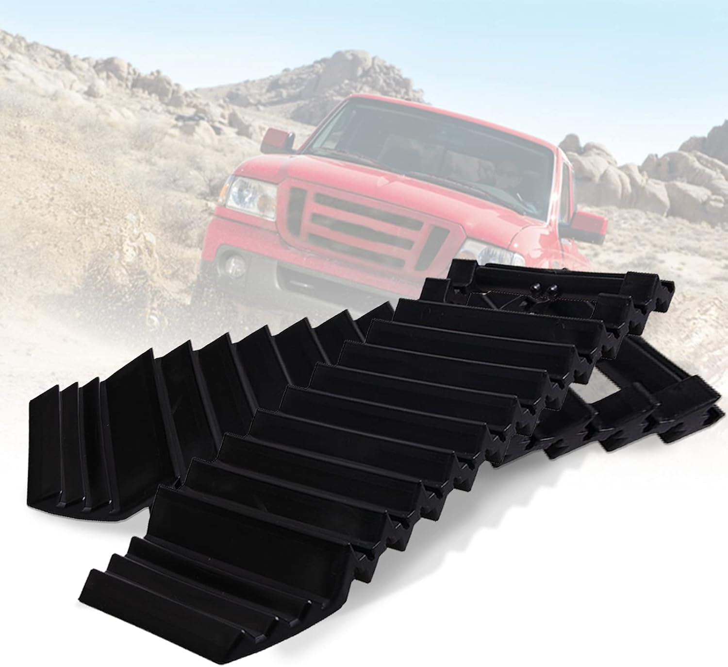 Recovery Traction Boards for Snow, Sand, Mug, Offroad Recovery Gear 4x4 Tire Traction Mats Pack of 2 , Offroad Recovery Kit Traction Pad Apply to Car