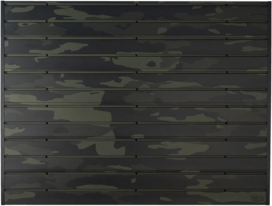 Hold Up Displays Slatwall Panel Aluminum High Weight Rating 48 x 36.5 Inches Six Piece Black Camo Print Compatible with 3