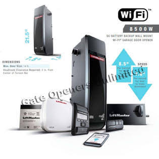 Liftmaster 8500W Wi-Fi DC Elite Series Battery Backup Wall Mount Garage Opener