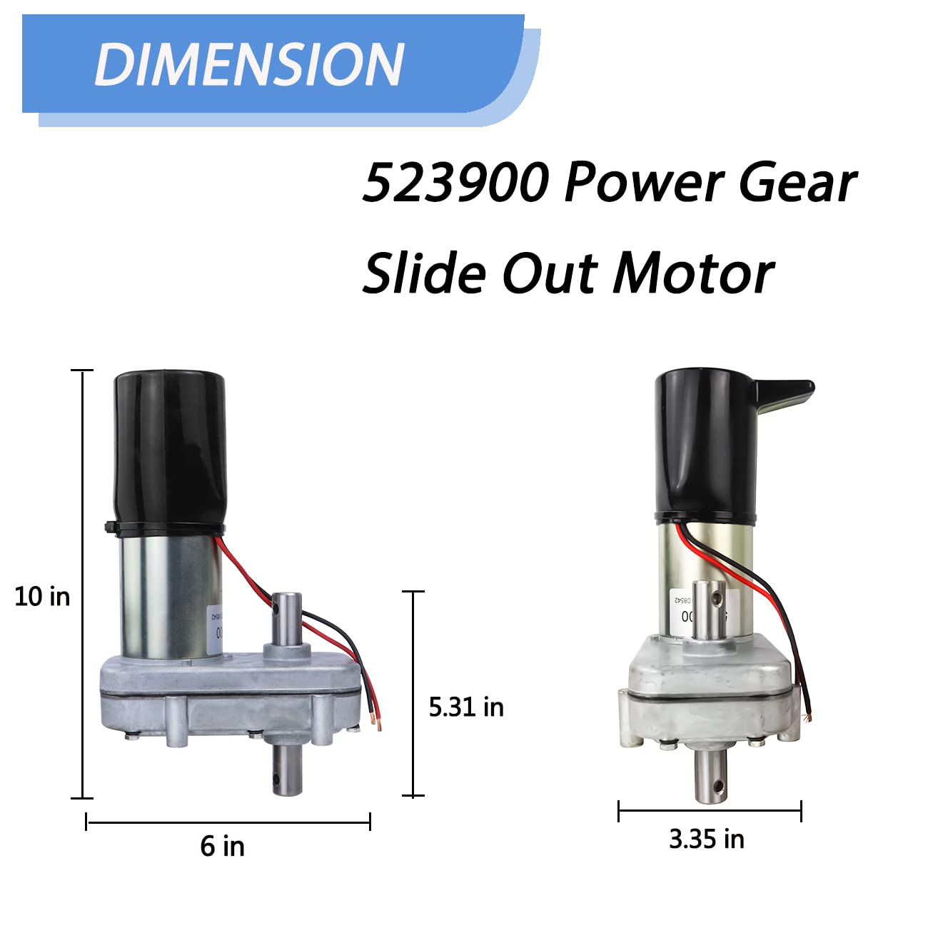 RV Power Gear Slide Out Motor, PN 523900 523143 523983 521976 Slide Out Motor Replacement Gearbox Motor, Double Shaft 12V -3Year Warranty
