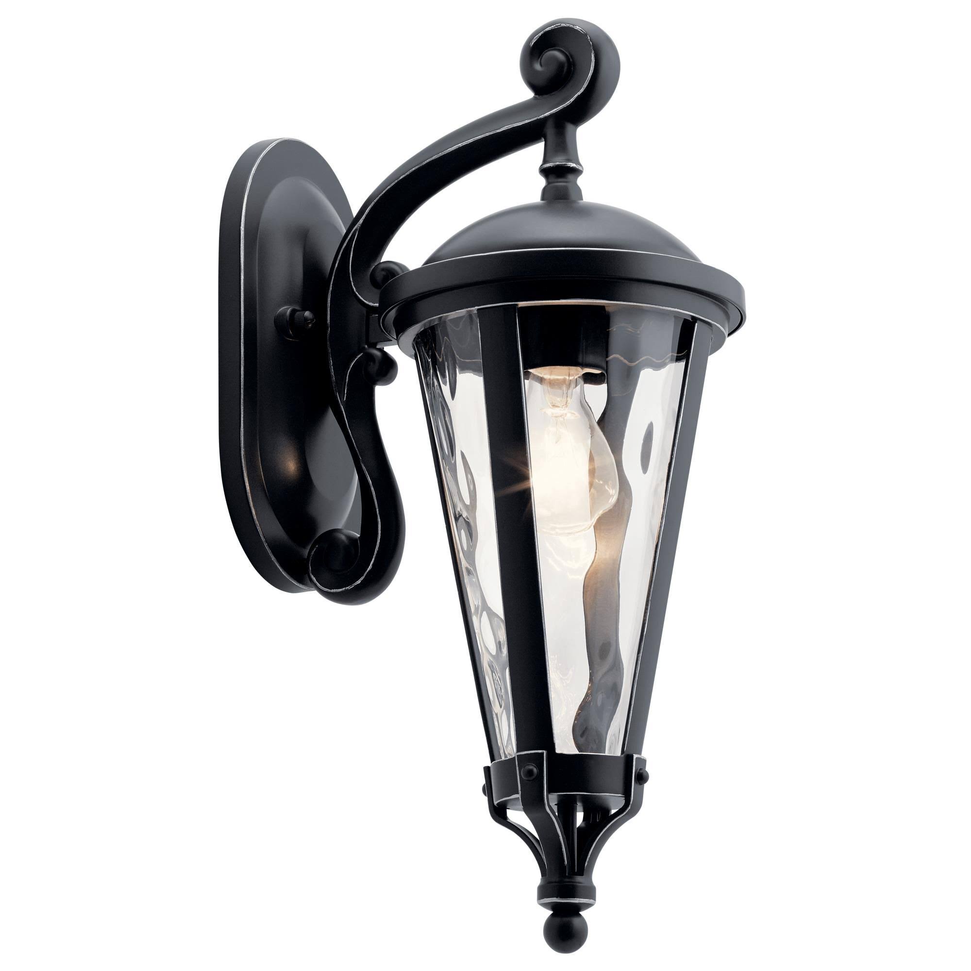 Kichler Cresleigh Entrance Outdoor Wall Light - Black with Silver Highlights 49233BSL